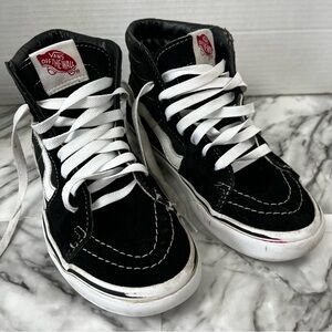 Vans sk8 hi black canvas hi top off the wall old skool skater sneaker shoes